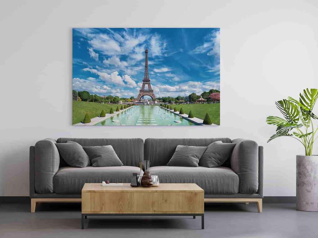 Eiffel Tower Canvas Print | Canvas wall art print by Wall Nostalgia. Custom Canvas Prints, Made in Calgary, Canada | Large canvas prints, Eiffel Tower Print, Eiffel Tower Canvas, Eiffel Tower Wall Art, Trendy Wall Art, Paris Canvas Print, Paris Art, Paris Wall Art, Travel Print Paris, Paris City Print, Eiffel Tower Art