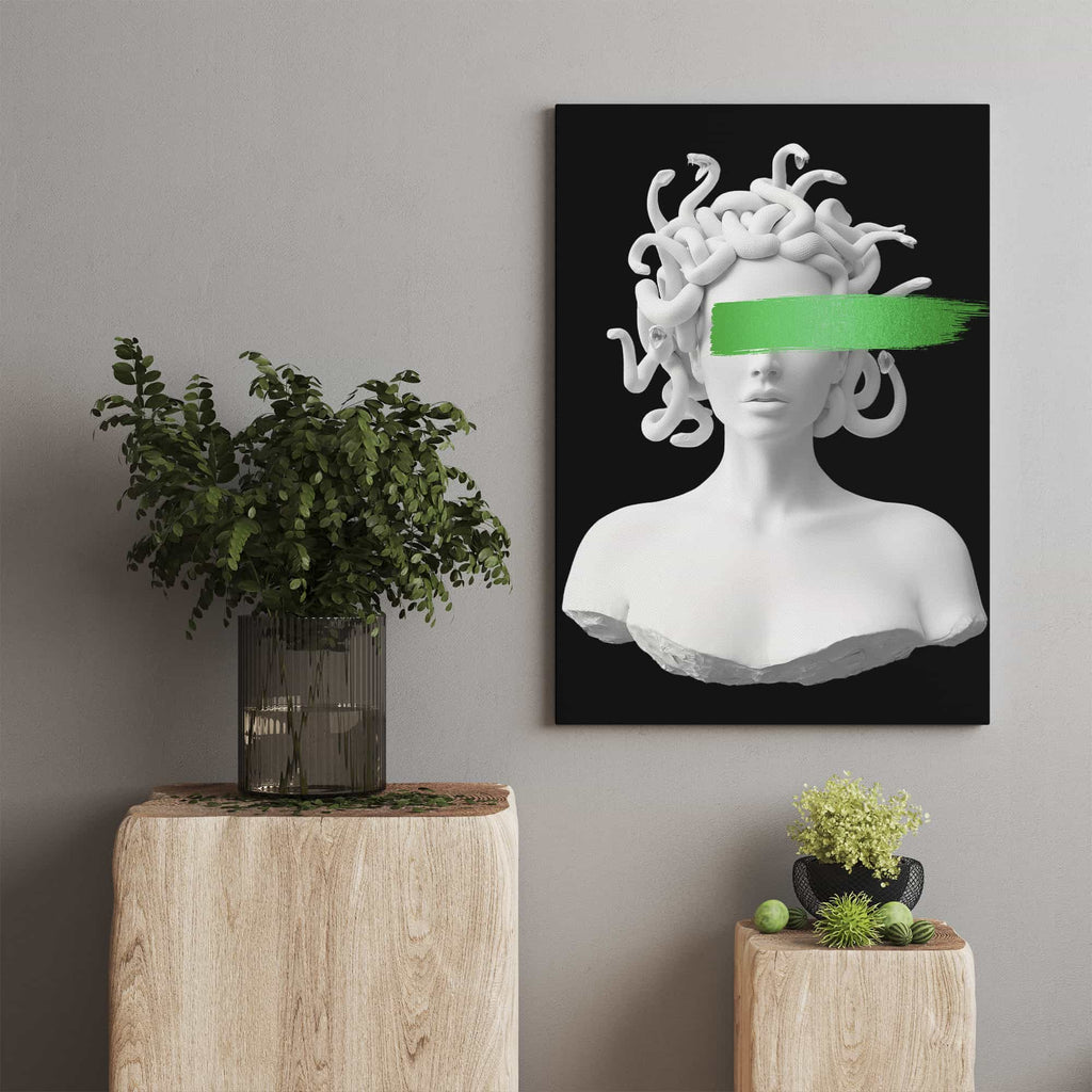 Medusa Canvas Print | Canvas wall art print by Wall Nostalgia. Custom Canvas Prints, Made in Calgary, Canada | Large canvas prints, framed canvas prints, Medusa Wall Art Print, Medusa Art Prints Canada, trendy wall art canada, medusa print, large wall art canada, canvas wall art canada, mythology wall art, mythological