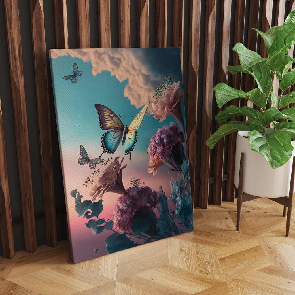 Fantasy Butterflies Print | Canvas wall art print by Wall Nostalgia. Custom Canvas Prints, Made in Calgary, Canada | Large canvas prints, Fantasy Butterfly Canvas Art Print, Nursery wall art, Butterfly art print, Butterfly wall art, Butterfly canvas wall art, Butterflies print, Butterfly print, Butterflies Wall Art