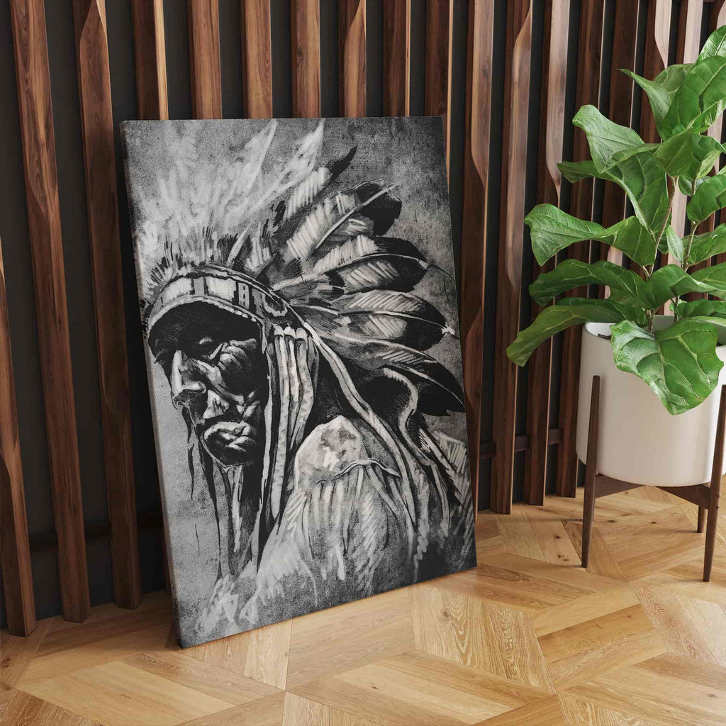 Native American Canvas Print | Canvas wall art print by Wall Nostalgia. Custom Canvas Prints, Made in Calgary, Canada | Large canvas prints, framed canvas prints, Black and White Native Americans Print | Indigenous art. Native Americans canvas wall art, Native Americans Art, Native Americans Wall Art, native art