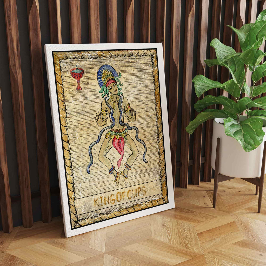 King of Cups Tarot Card Print | Canvas wall art print by Wall Nostalgia. Custom Canvas Prints, Made in Calgary, Canada | Large canvas prints, framed canvas prints, King of Cups Tarot Card Print, Canvas Tarot Print, Tarot Card Wall Art, Tarot Card Wall Print, Tarot Card Wall Collage, Tarot Card Art Prints Canvas