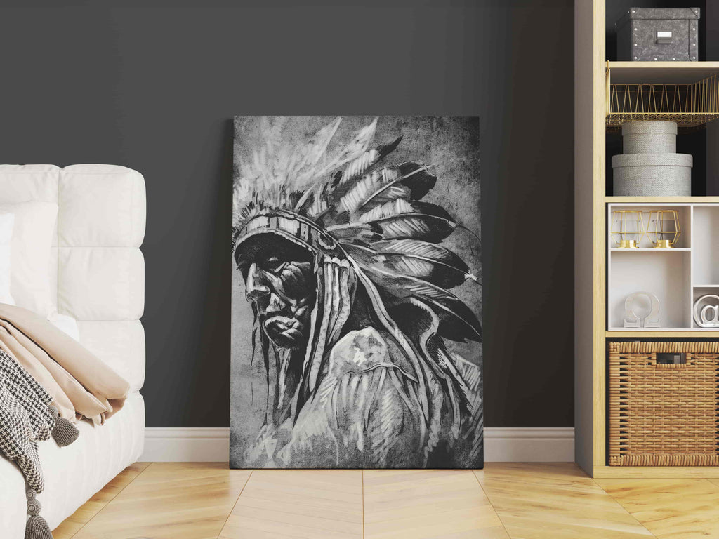 Native American Canvas Print | Canvas wall art print by Wall Nostalgia. Custom Canvas Prints, Made in Calgary, Canada | Large canvas prints, framed canvas prints, Black and White Native Americans Print | Indigenous art. Native Americans canvas wall art, Native Americans Art, Native Americans Wall Art, native art