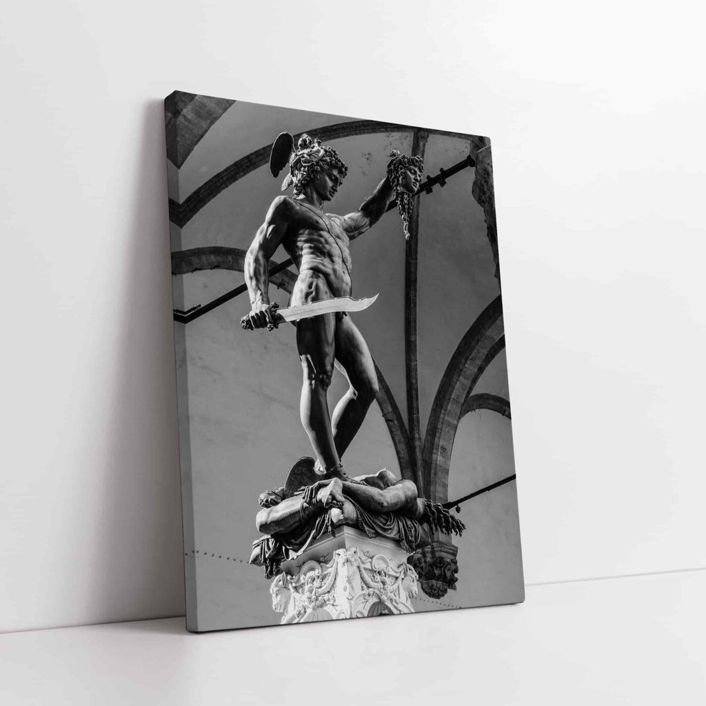 Perseus and the Head of Medusa Print | Canvas wall art print by Wall Nostalgia. Custom Canvas Prints, Made in Calgary, Canada | Large canvas prints, canvas prints, Perseus Canvas Print | Perseus and Medusa Art Print, Greek Statue Print, Greek Print, Greek Mythology Art, Perseus Medusa Print, Greek Art, Perseus Medusa