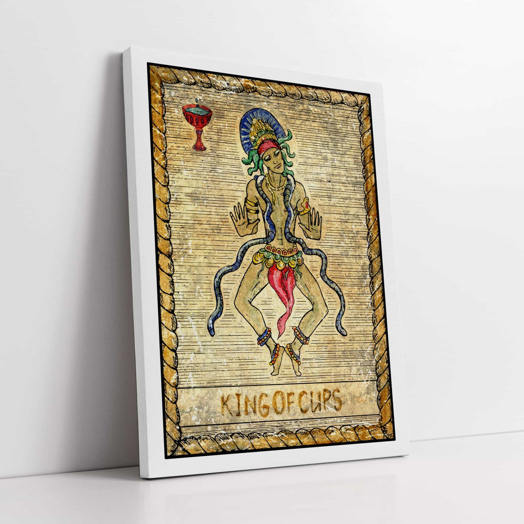  King of Cups Tarot Card Print | Canvas wall art print by Wall Nostalgia. Custom Canvas Prints, Made in Calgary, Canada | Large canvas prints, framed canvas prints, King of Cups Tarot Card Print, Canvas Tarot Print, Tarot Card Wall Art, Tarot Card Wall Print, Tarot Card Wall Collage, Tarot Card Art Prints Canvas