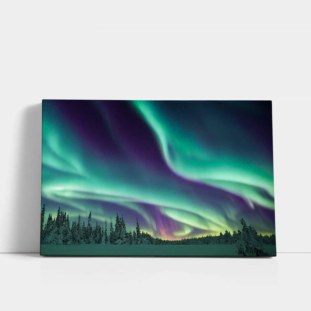 Aurora Borealis Print | Northern lights canvas wall art print by Wall Nostalgia. Custom Canvas Prints, Made in Calgary, Canada | Large canvas prints, framed canvas prints, Aurora Borealis wall art, Aurora Borealis canvas wall art print. Aurora Borealis canvas print, northern lights print, northern lights canvas print