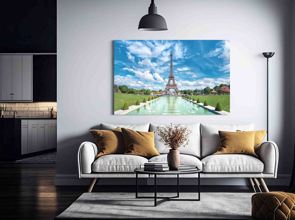 Eiffel Tower Canvas Print | Canvas wall art print by Wall Nostalgia. Custom Canvas Prints, Made in Calgary, Canada | Large canvas prints, Eiffel Tower Print, Eiffel Tower Canvas, Eiffel Tower Wall Art, Trendy Wall Art, Paris Canvas Print, Paris Art, Paris Wall Art, Travel Print Paris, Paris City Print, Eiffel Tower Art