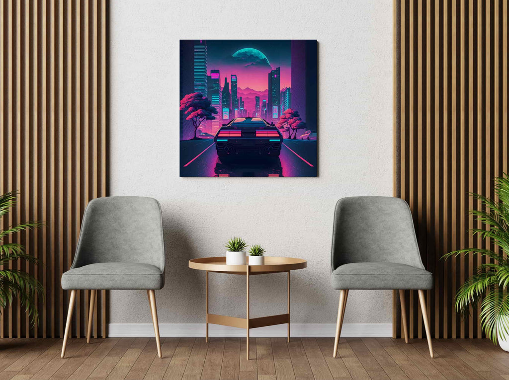 Vaporwave Art Print | Canvas wall art print by Wall Nostalgia. Custom Canvas Prints, Made in Calgary, Canada | Large canvas prints, canvas wall art canada, canvas prints canada, canvas art canada, synthwave aestehetic, retrowave art, retrowave aesthetic, vaporwave art, vaporwave aesthetic, vaporwave art prints canada