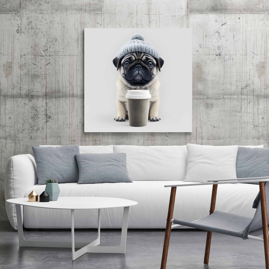 Pug Dog Print | Canvas wall art print by Wall Nostalgia. Made in Calgary, Canada | Large canvas prints, canvas wall art canada, canvas prints canada, canvas art canada, Pug Wall Art Canvas Print, Pug Canvas Art, Pug Gifts, Pug Art, Pug Mug, Pug Art Print, Pug Print, Pug Picture, Pug Dog Poster, Pug Decor, Pug Gifts Art
