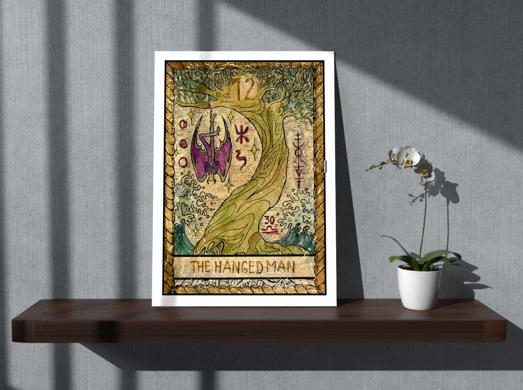 The Hanged Man Tarot Card Canvas Print | Canvas wall art print by Wall Nostalgia. Custom Canvas Prints, Made in Calgary, Canada | Large canvas prints, framed canvas prints, Hanged Man Tarot Card Canvas Art, Hanged Man Tarot Print, Tarot Card Print, Tarot Card Art, Hanged Man Tarot Card Wall Print, Tarot Card Wall Art