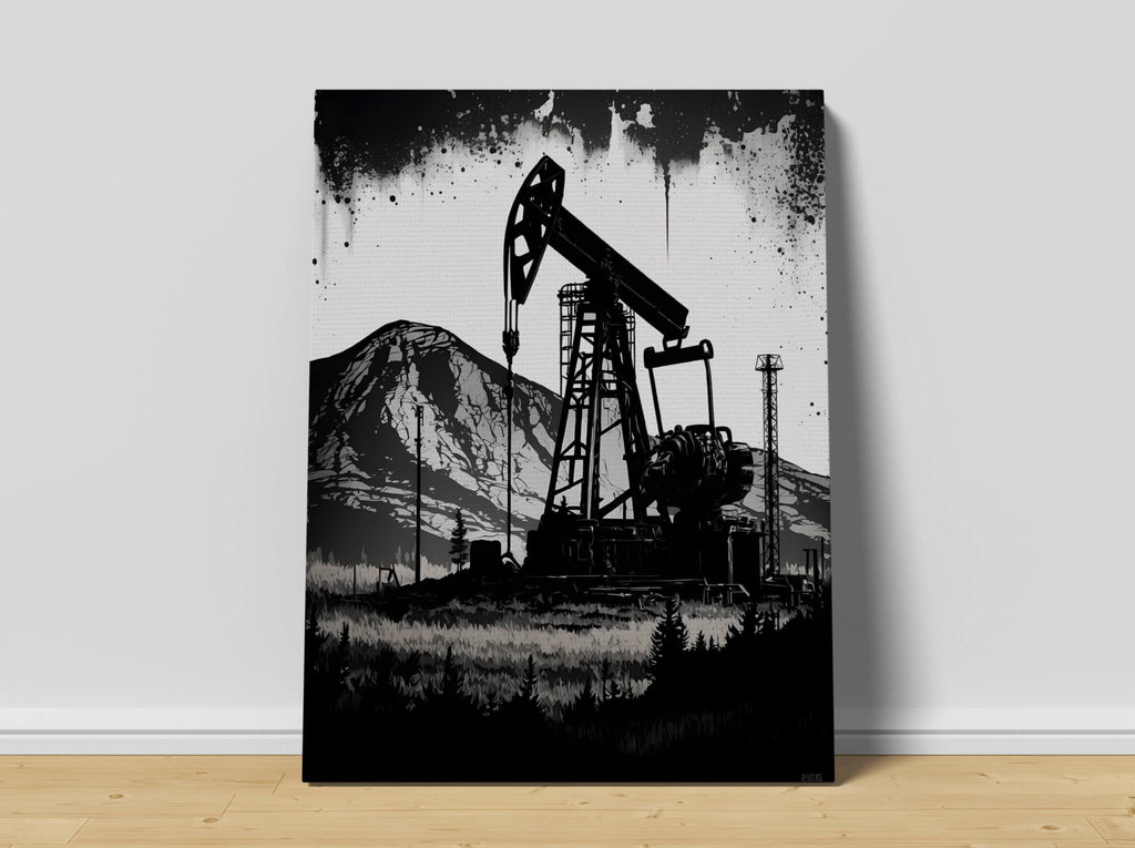 Oil Rig Canvas Art Print, Oil and Gas Canvas Print Canada, Oil Rig Art | Canvas wall art print by Wall Nostalgia. Custom canvas prints, large canvas prints, framed canvas prints, Oil and Gas Canvas Wall Art Print | Oil Rig Art, Oil Rig Painting, Oil and Gas Art, Oil and Gas Decor, Oil and Gas Print, Oil Gas Painting