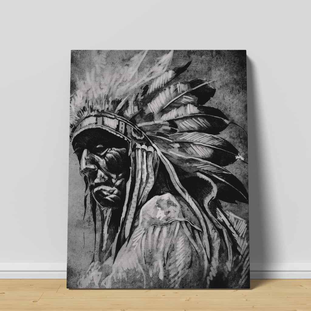 Native American Canvas Print | Canvas wall art print by Wall Nostalgia. Custom Canvas Prints, Made in Calgary, Canada | Large canvas prints, framed canvas prints, Black and White Native Americans Print | Indigenous art. Native Americans canvas wall art, Native Americans Art, Native Americans Wall Art, native art