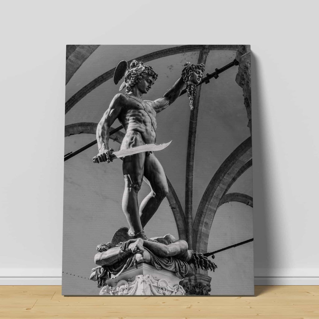 Perseus and the Head of Medusa Print | Canvas wall art print by Wall Nostalgia. Custom Canvas Prints, Made in Calgary, Canada | Large canvas prints, canvas prints, Perseus Canvas Print | Perseus and Medusa Art Print, Greek Statue Print, Greek Print, Greek Mythology Art, Perseus Medusa Print, Greek Art, Perseus Medusa