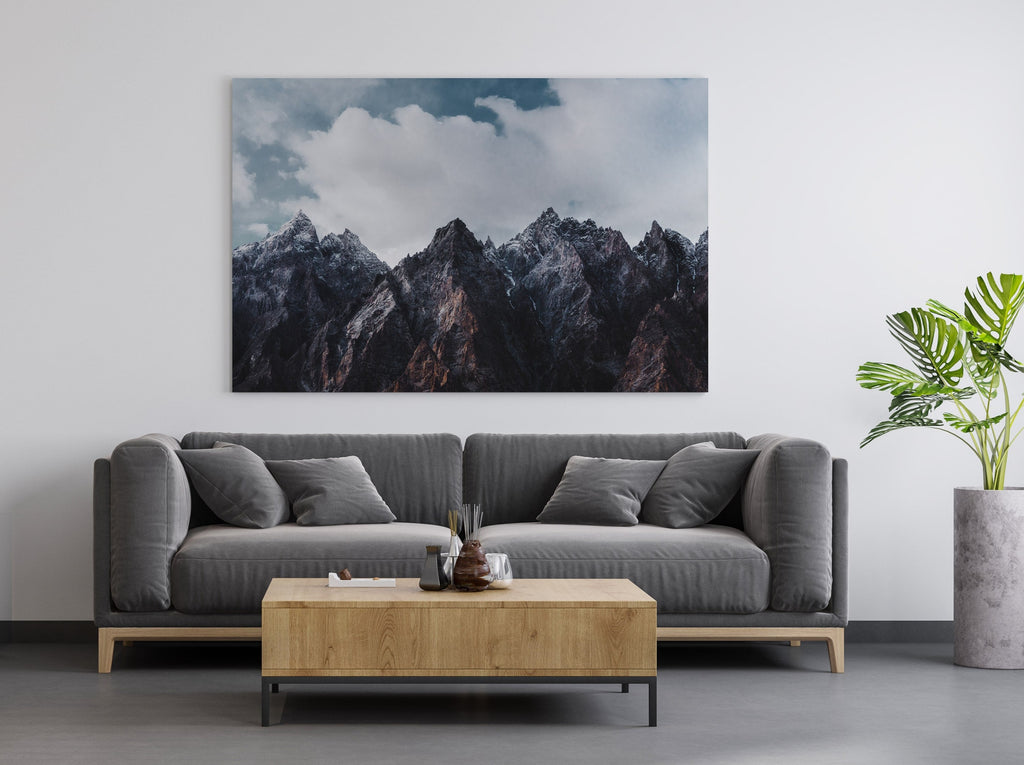 Mountain Print | Canvas wall art print by Wall Nostalgia. FREE SHIPPING on all orders. Custom Canvas Prints, Made in Calgary, Canada | Large canvas prints, framed canvas prints, Mountain Wall Art Canvas Print, Mountain print, Mountain art, Mountain print wall art, Mountain print nursery, Mountain landscape canvas