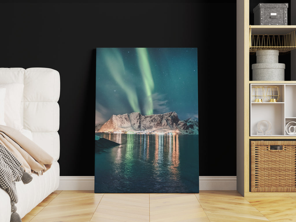 Northern Lights Print | Canvas wall art print by Wall Nostalgia. FREE SHIPPING on all orders. Custom Canvas Prints, Made in Calgary, Canada, Large canvas prints, framed canvas prints, Northern lights Print, Northern lights canvas print, Northern lights art, Aurora borealis print, Northern lights painting, Aurora prints