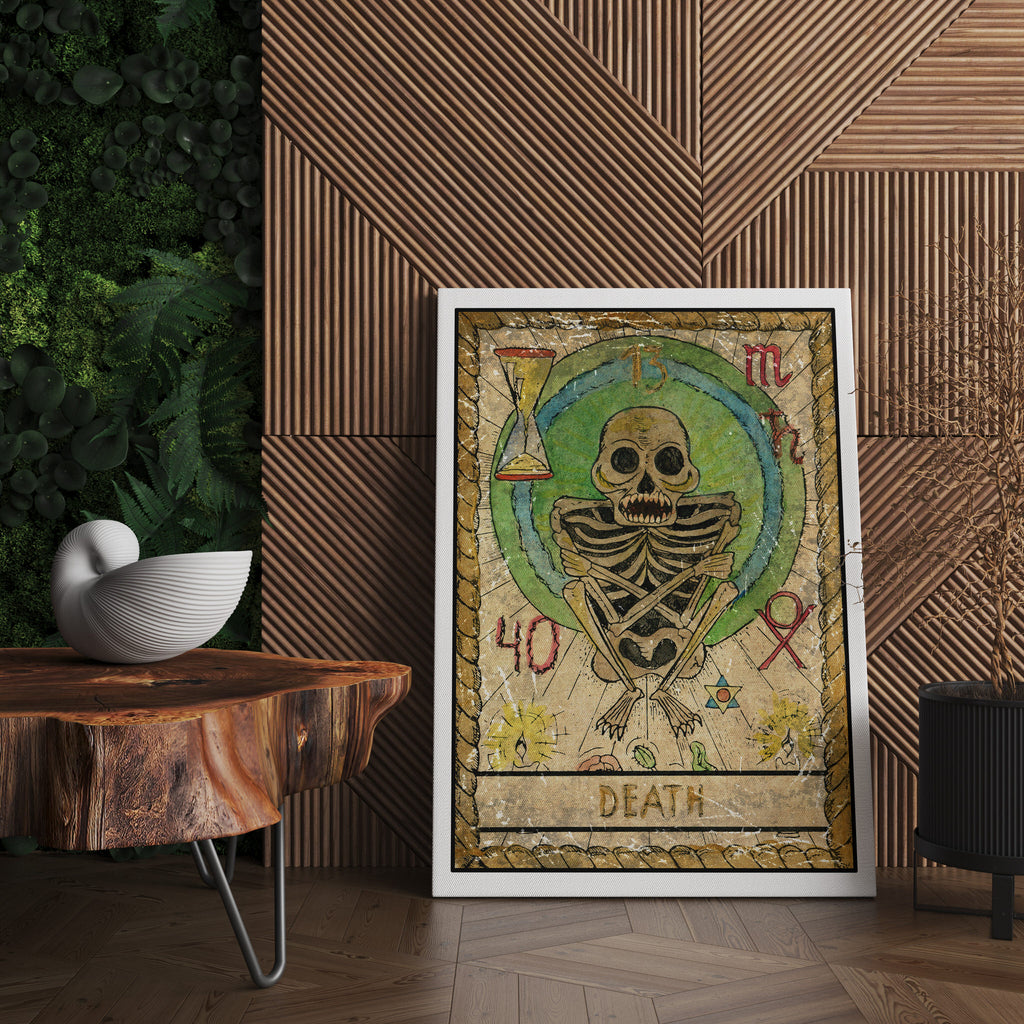 Death Tarot Card Print | Canvas wall art print by Wall Nostalgia. FREE SHIPPING on all orders. Custom Canvas Prints, Made in Calgary, Canada | Large canvas prints, canvas prints, Tarot Card Print Canvas Wall Art | Tarot Card Death, Tarot Cards Print, Tarot print, Tarot Card Wall Print, Tarot Card Wall Art, Tarot art