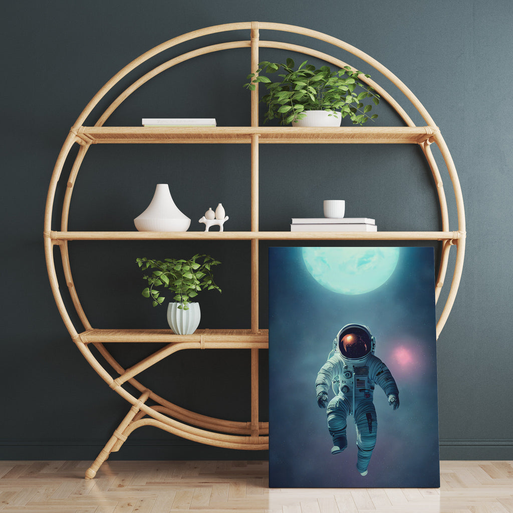 Space Astronaut Print | Canvas wall art print by Wall Nostalgia. FREE SHIPPING on all orders. Custom Canvas Prints, Made in Calgary, Canada, Large canvas prints, framed canvas prints, Astronaut Print, Canvas wall art, Astronaut wall art, Astronaut canvas, Astronaut art, Space man print, Space print, Astronaut art print