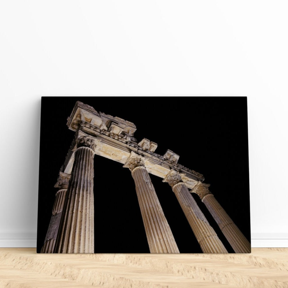 Temple of Apollo Print | Canvas wall art print by Wall Nostalgia. FREE SHIPPING on all orders. Custom Canvas Prints, Made in Calgary, Canada, Large canvas prints, framed canvas prints, Apollo Temple Canvas Wall Art Print, Temple of Apollo, Roman Prints, Roman Canvas Art, Greek Print, Greek Wall Art Print, Temple Apollo