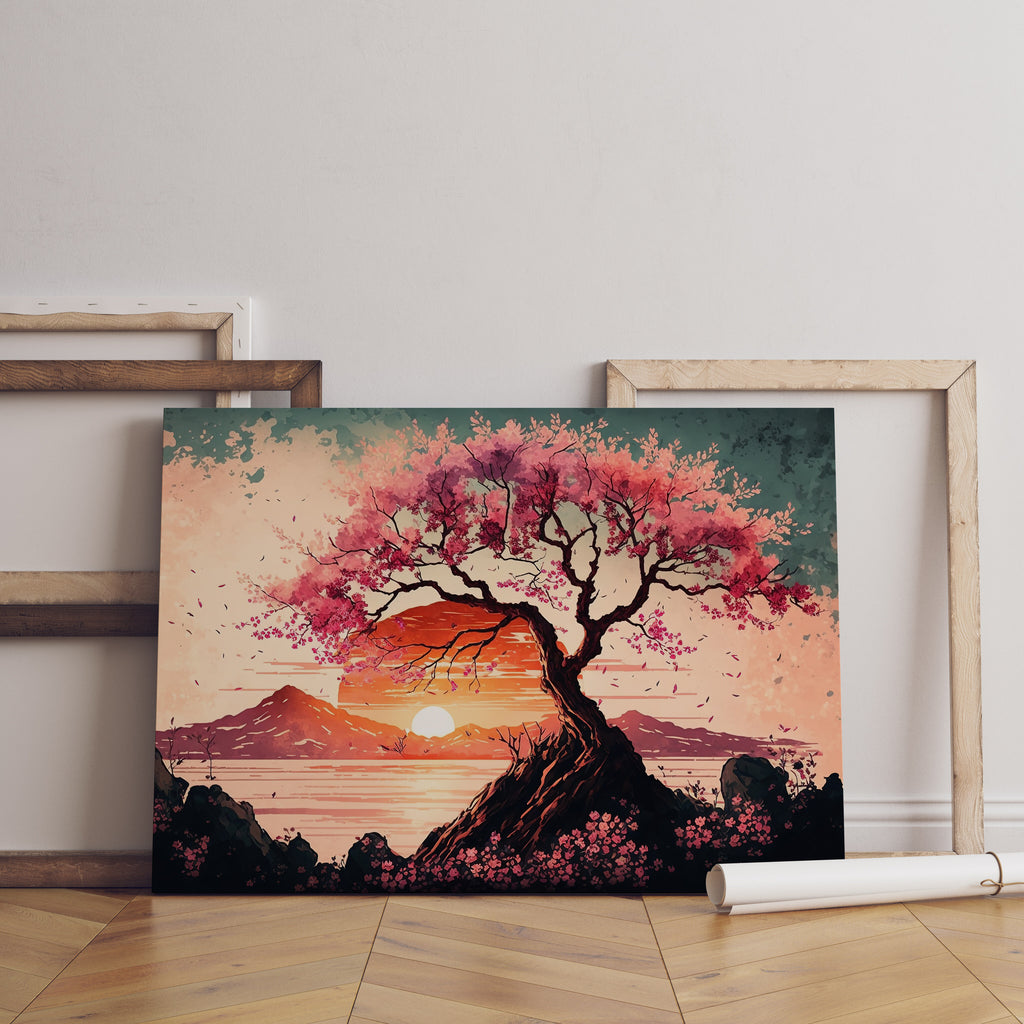 Japanese Cherry Blossom Tree Canvas Print | Canvas wall art print by Wall Nostalgia. FREE SHIPPING on all orders. Custom Canvas Prints, Made in Calgary, Canada, Large canvas prints, framed canvas prints, Cherry Blossom Tree Wall Art, Cherry Blossom Canvas, Cherry Blossom Print, Cherry Blossom Wall Art, Japan Art Print
