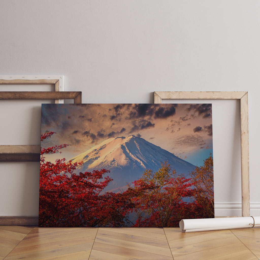 Mount Fuji Print | Canvas wall art print by Wall Nostalgia. FREE SHIPPING on all orders. Custom Canvas Prints, Made in Calgary, Canada | Large canvas prints, framed canvas prints, Mount Fuji Print | Canvas wall art print, Cherry Blossom Print, Mount Fuji Canvas, Cherry Blossom Canvas, Mount Fuji Wall Art, Mount Fuji