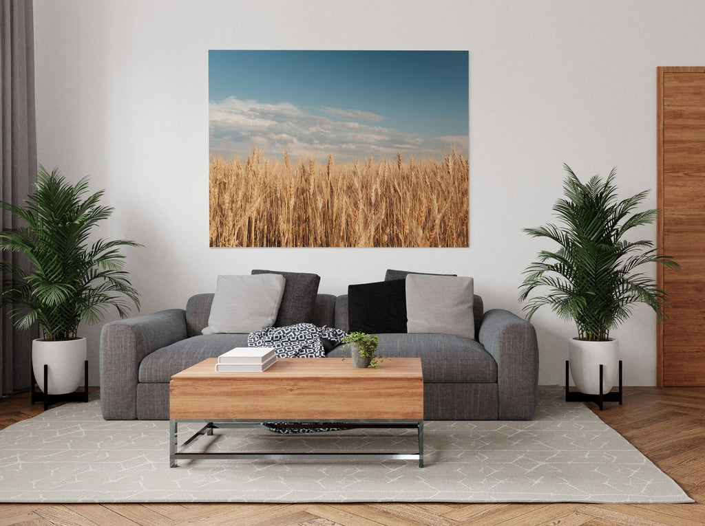 Prairie Wheat Field Print | Canvas wall art print by Wall Nostalgia. FREE SHIPPING on all orders. Custom Canvas Prints, Made in Calgary, Canada | Large canvas prints, framed canvas prints, Wheat field print, Wheat Art, Wheat Field Art, Wheat Print, Wheat Field Wall Art, Prairie print, Prairie art print, Canadian Art