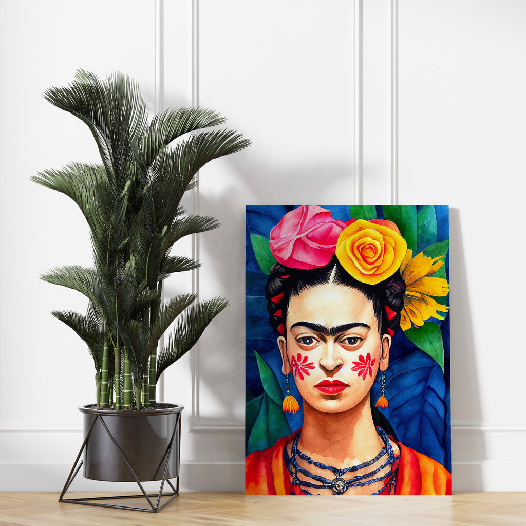 Frida Kahlo Print | Canvas wall art print by Wall Nostalgia. FREE SHIPPING on all orders. Custom Canvas Prints, Made in Calgary, Canada | Large canvas prints, framed canvas prints, Frida Canvas Print | Canvas wall art, Frida print, Frida wall art, Frida Art Print, Frida Khalo print, Frida Khalo art, Frida kahlos print