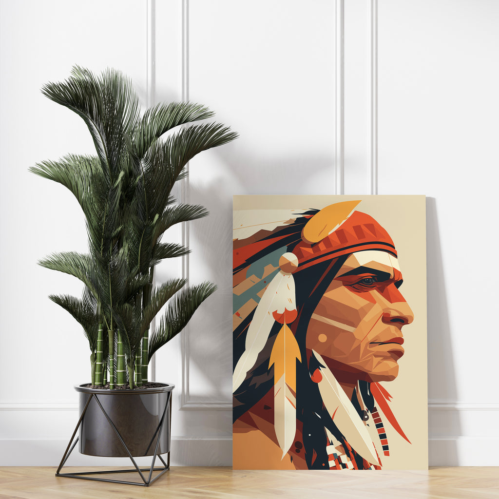 Native American Print | Canvas wall art print by Wall Nostalgia. FREE SHIPPING on all orders. Custom Canvas Prints, Made in Calgary, Canada | Large canvas prints, framed canvas prints, Native Art Print Canvas, Native Americans Wall Art, Native Americans Decor, Native Americans Art, Native Canvas Art, Native Chief Print