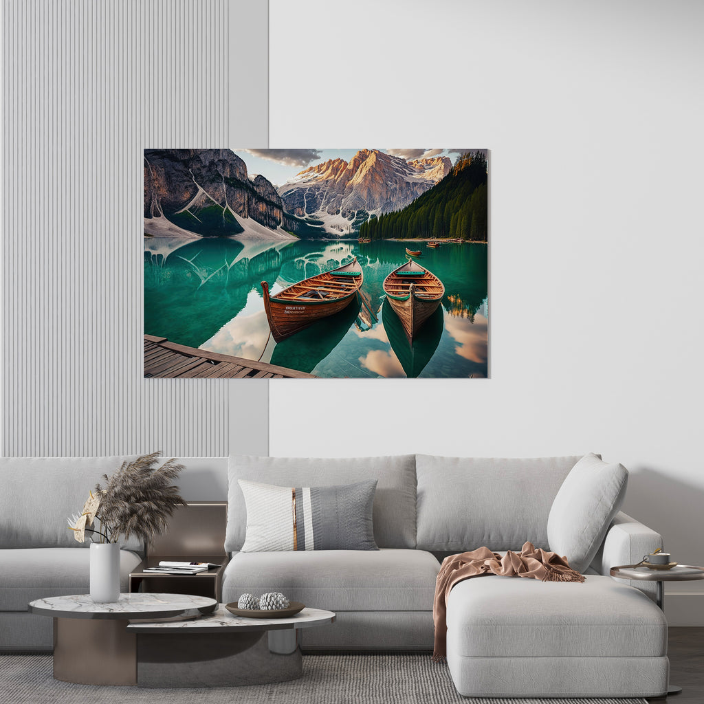 Mountain Water Canvas Print | Canvas wall art print by Wall Nostalgia. FREE SHIPPING on all orders. Custom Canvas Prints, Made in Calgary, Canada | Large canvas prints, framed canvas prints, Banff Canvas Print, Banff print, Mountain Print, Mountain lake print, Mountain Canvas, Mountain Lake Art, Mountain art prints